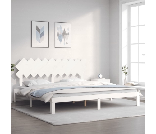 Estructura de cama sin colchón madera maciza blanca 200x200 cm