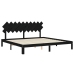 Estructura de cama con cabecero madera maciza negro 200x200 cm