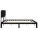 Estructura de cama con cabecero madera maciza negro 200x200 cm