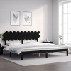 Estructura de cama con cabecero madera maciza negro 200x200 cm