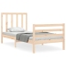 Estructura de cama individual con cabecero madera maciza