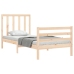 Estructura de cama individual con cabecero madera maciza