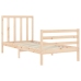 Estructura de cama individual con cabecero madera maciza