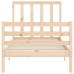 Estructura de cama individual con cabecero madera maciza