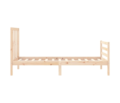 Estructura de cama individual con cabecero madera maciza