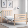 Estructura de cama individual con cabecero madera maciza