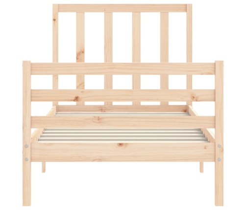 Estructura de cama con cabecero madera maciza