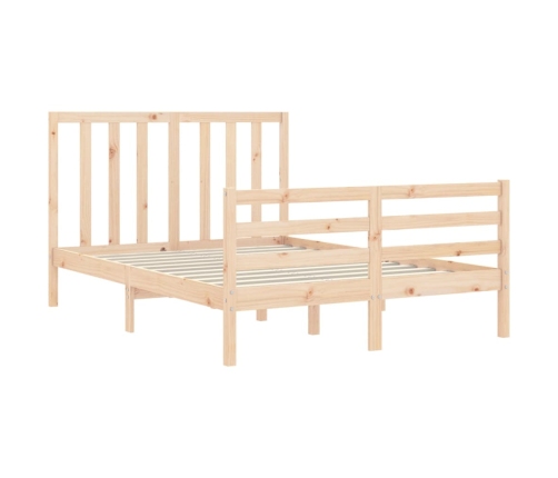 Estructura de cama de matrimonio con cabecero madera maciza