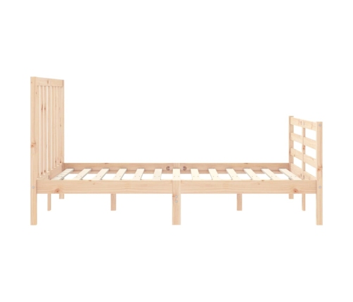 Estructura de cama de matrimonio con cabecero madera maciza