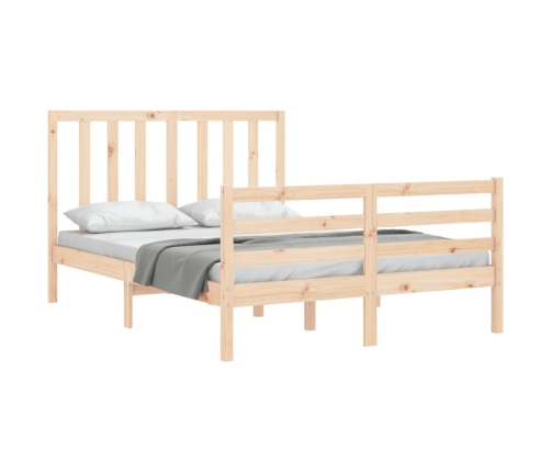 Estructura de cama sin colchón madera maciza de pino 140x190 cm