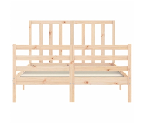 Estructura de cama sin colchón madera maciza de pino 140x190 cm