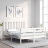 Estructura de cama sin colchón madera de pino blanca 140x190 cm