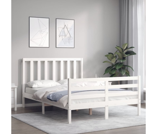 Estructura de cama sin colchón madera de pino blanca 120x200 cm