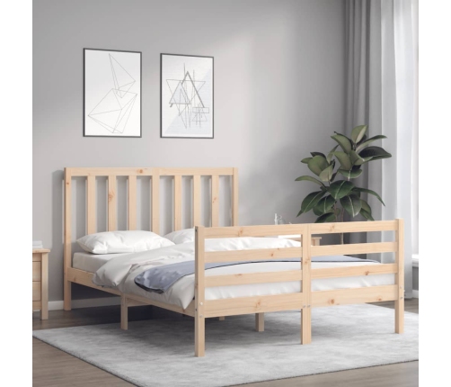 Estructura de cama sin colchón madera de pino blanca 140x200 cm