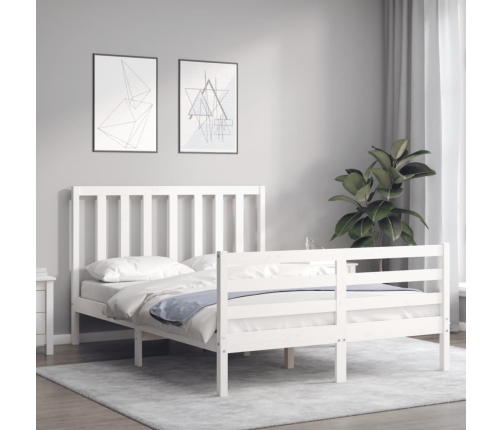 Estructura de cama sin colchón madera de pino blanca 140x200 cm