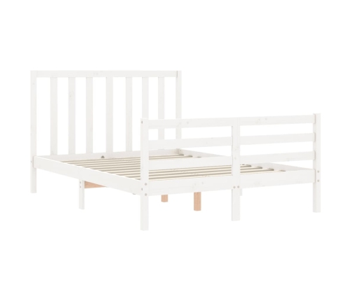 Estructura de cama sin colchón madera de pino blanca 140x200 cm