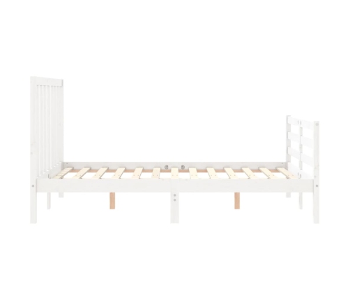 Estructura de cama sin colchón madera de pino blanca 140x200 cm