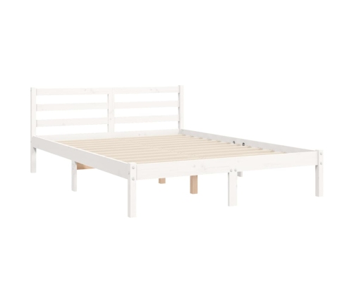 Estructura de cama sin colchón madera de pino blanca 140x200 cm