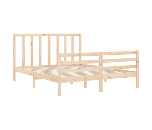 Estructura de cama sin colchón madera maciza de pino 160x200 cm