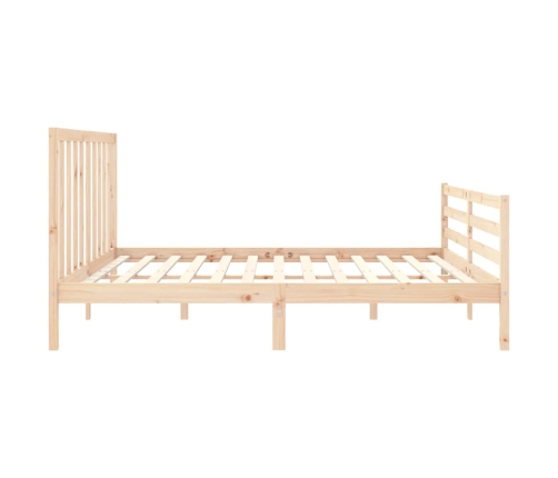 Estructura de cama de matrimonio con cabecero madera maciza