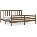 Estructura cama y cabecero madera maciza marrón miel 200x200 cm