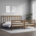 Estructura cama y cabecero madera maciza marrón miel 200x200 cm