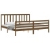 Estructura cama y cabecero madera maciza marrón miel 200x200 cm