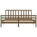 Estructura cama y cabecero madera maciza marrón miel 200x200 cm