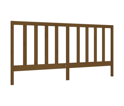 Estructura cama y cabecero madera maciza marrón miel 200x200 cm