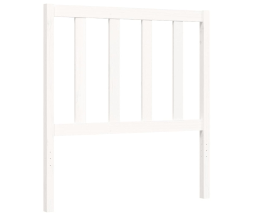 Estructura de cama individual con cabecero madera maciza blanco