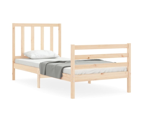 Estructura de cama con cabecero madera maciza