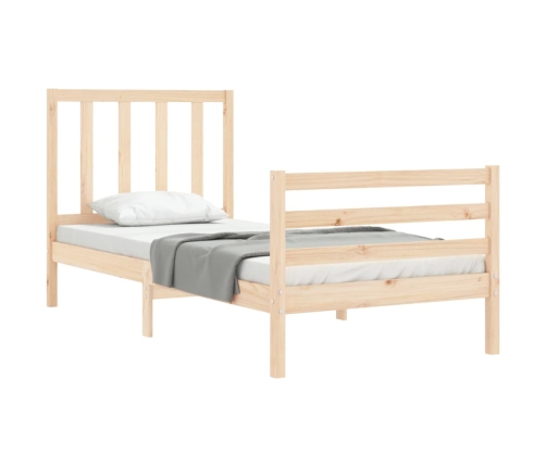 Estructura de cama con cabecero madera maciza