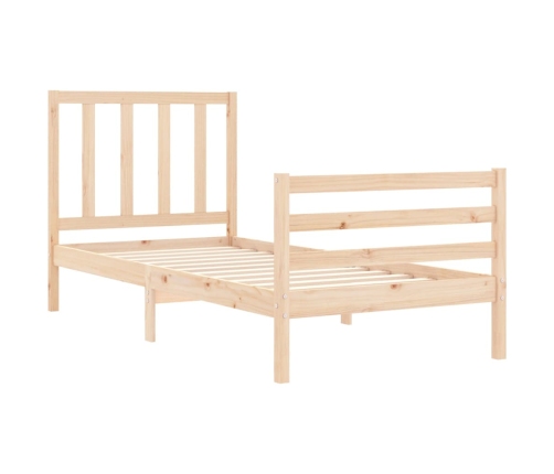 Estructura de cama con cabecero madera maciza