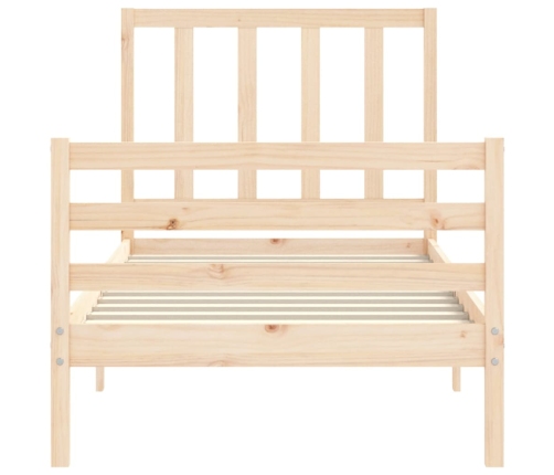 Estructura de cama con cabecero madera maciza