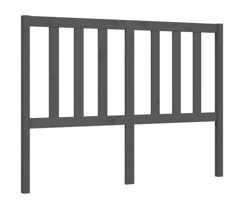 Estructura cama de matrimonio con cabecero madera maciza gris