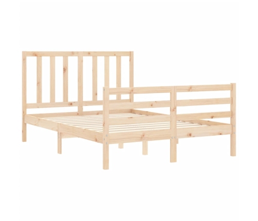 Estructura de cama sin colchón madera maciza de pino 140x190 cm