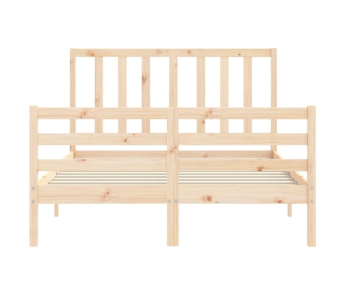 Estructura de cama sin colchón madera maciza de pino 140x190 cm