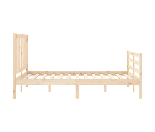 Estructura de cama sin colchón madera maciza de pino 140x190 cm