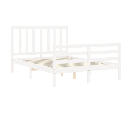 Estructura de cama sin colchón madera de pino blanca 140x190 cm