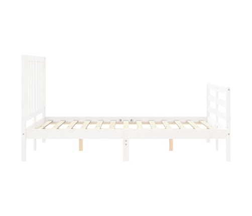 Estructura de cama sin colchón madera de pino blanca 140x190 cm