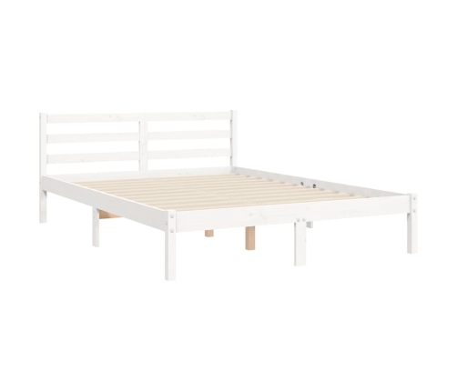 Estructura de cama sin colchón madera de pino blanca 140x190 cm