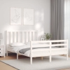 Estructura de cama sin colchón madera de pino blanca 140x190 cm