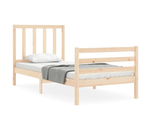 Estructura de cama sin colchón madera maciza de pino 90x200 cm