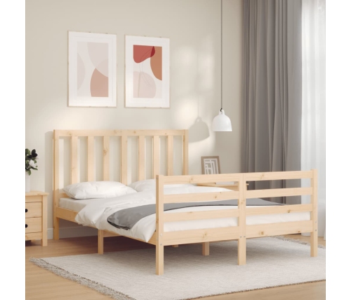 Estructura de cama sin colchón madera de pino maciza 120x200 cm