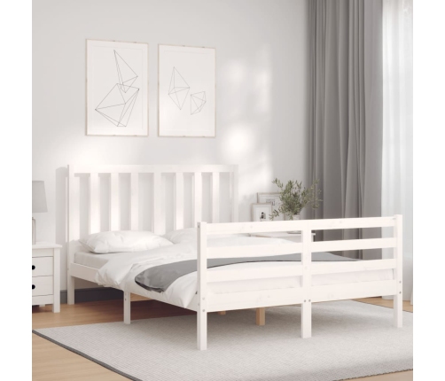 Estructura de cama sin colchón madera de pino blanca 120x200 cm