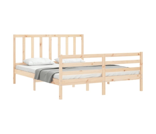 Estructura de cama sin colchón madera maciza de pino 160x200 cm