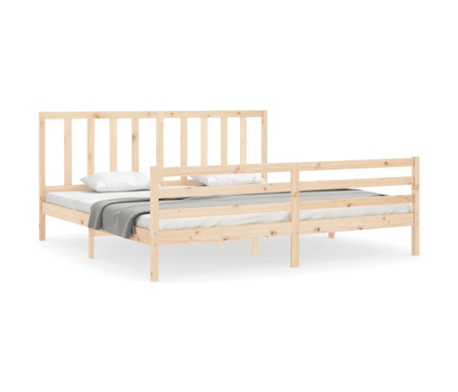 Estructura de cama sin colchón madera maciza de pino 200x200 cm