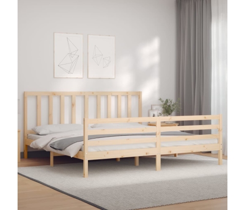 Estructura de cama sin colchón madera maciza de pino 200x200 cm