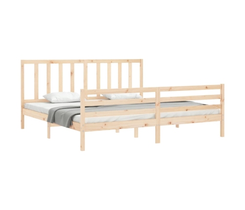 Estructura de cama sin colchón madera maciza de pino 200x200 cm