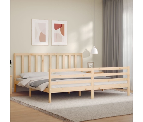 Estructura de cama sin colchón madera maciza de pino 200x200 cm